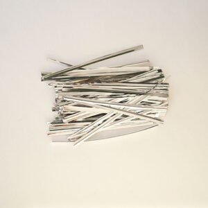 Fecho Flexível Arame Colorido PRATA 4x10 com 100 Unidades