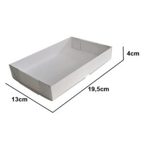 Caixas Papel Tampa Transparente 13x19,5x4 com 10 unidades Retangular Tr4