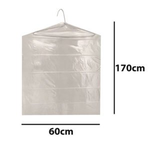 Capa para roupas Transparente 60x170 - 100 unidades