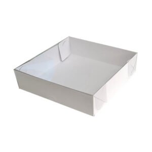 Caixas Papel Tampa Transparente BRANCA 12x12x4 com 10 unidades QUADRADA QR4