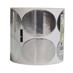 Etiqueta Para Presente OVAL PRATA 27mmx38mm com 200 Unidades