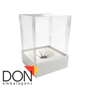 Caixa Ovo em Pé Páscoa 250 e 350g Branco tampa transparente 5 unidades