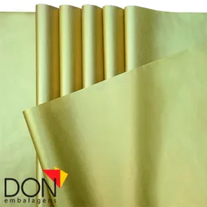 Papel de seda DOURADA 48x60 com 100 folhas