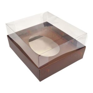 Caixa Ovo Colher Páscoa 350g tampa transparente 5 unidades
