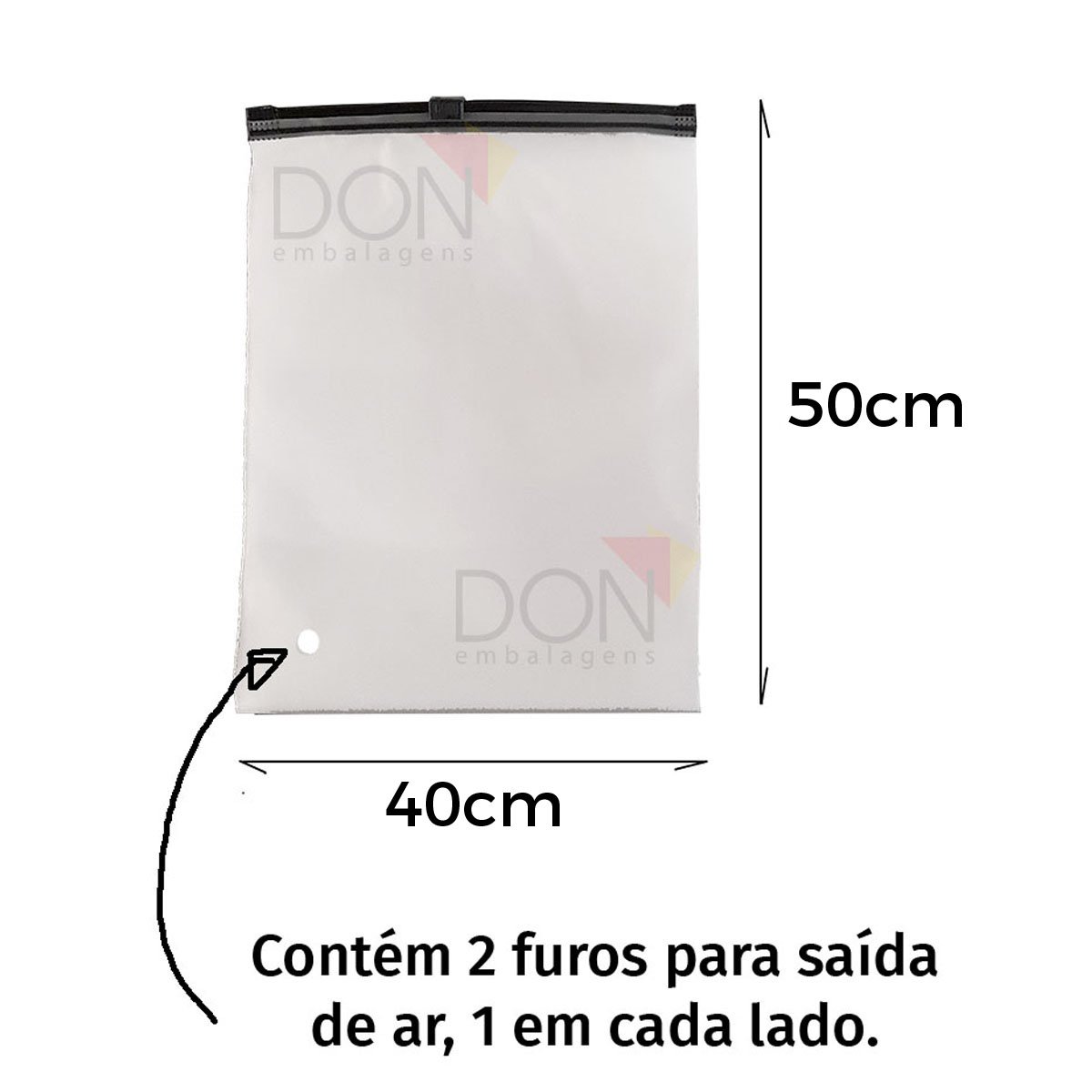 Saco zip fosco 40×50